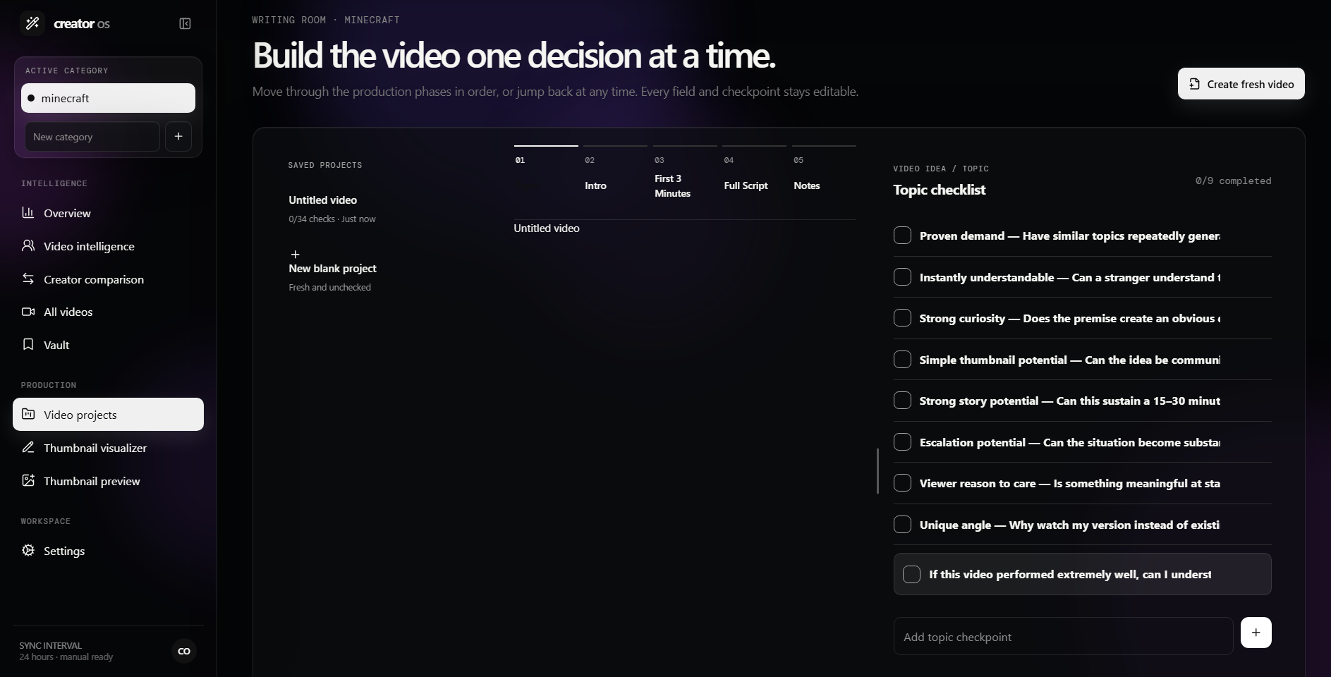 Build the video in Creator OS